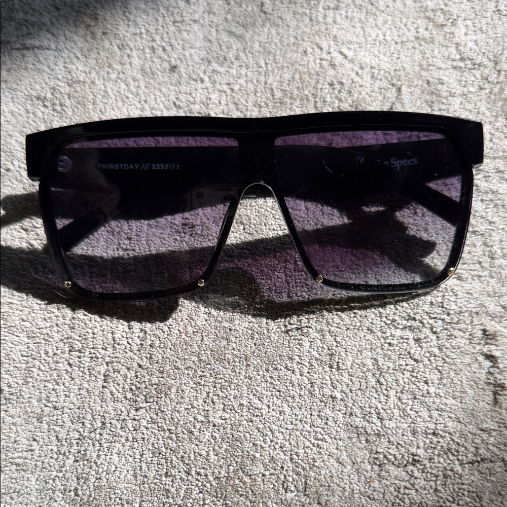 Le Specs Black Sunglasses with Purple Lenses